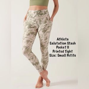 Athleta Salutation Stash Pocket II Printed Tight size small petite